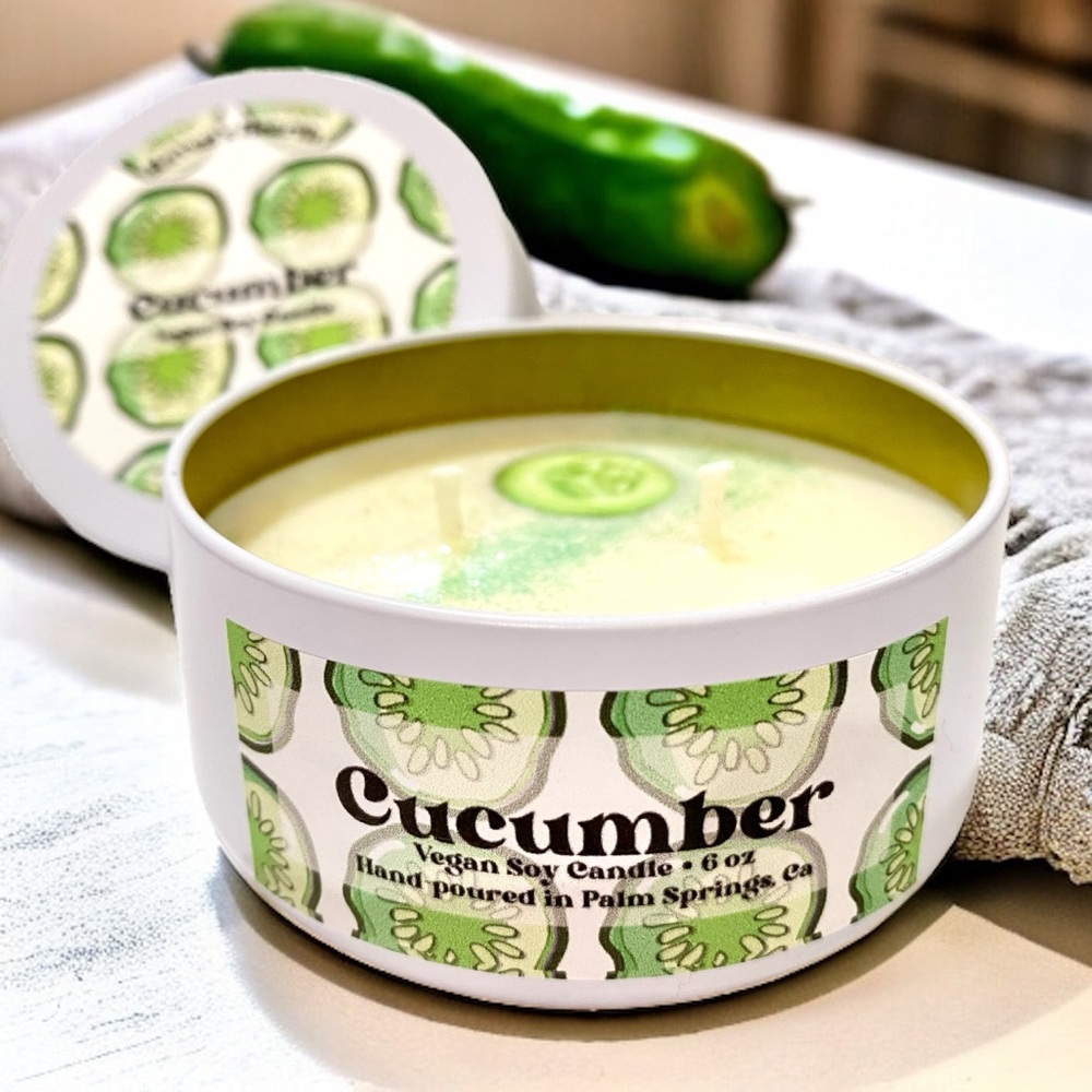 Cucumber Scented Soy Candle | 6 oz | Vegan